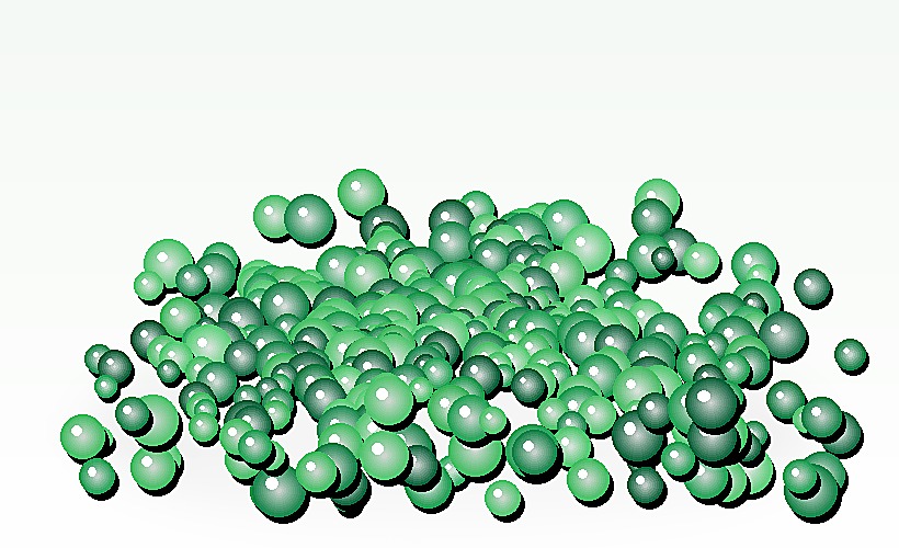 Green recycled plastic granules